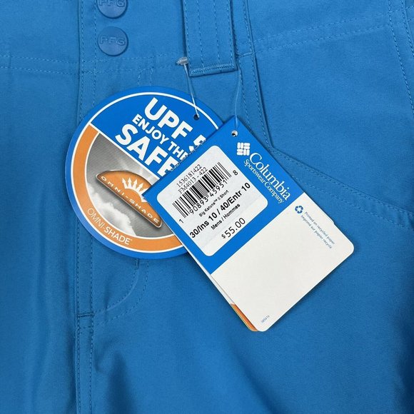 Columbia Mens Cargo Short Size 30 x10 Blue UPF 50 Sun Protect Omni Shield /Shade - Picture 4 of 12